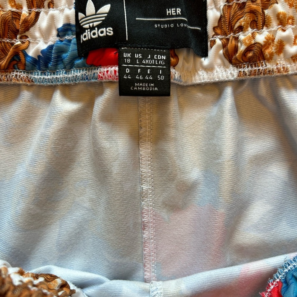 adidas Women's Athletic Shorts - Red, Blue, Brown Floral - Picture 5 of 10
